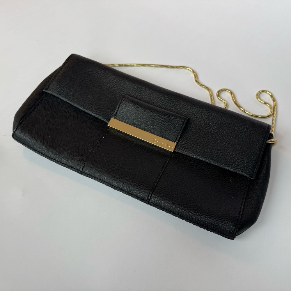 Elegant Black Calvin Klein Evening Clutch Bag